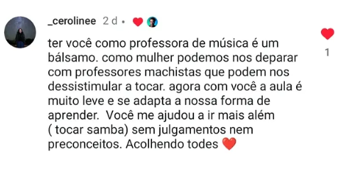 Depoimento de Cerolinee sobre o Musicamente