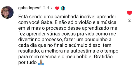Depoimento de Gabi sobre o Musicamente